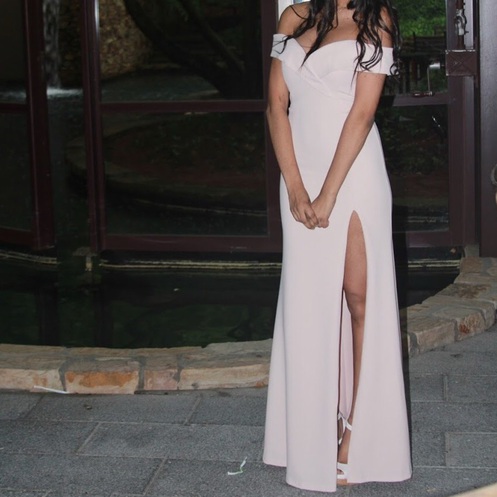 Lulu's Pink Strapless Gown